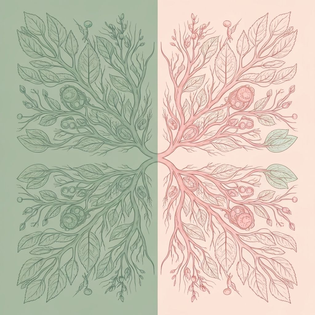 Illustration of nervous system and food elements